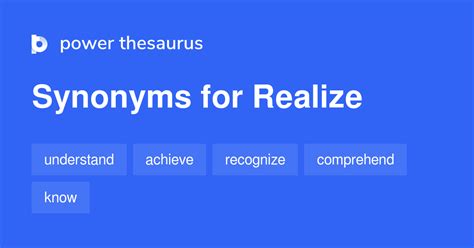 1 Synonyms For Realize Related To Understanding