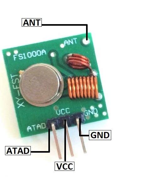 433mhz Rf Transmitter Pinout Features Applications Arduino Examples