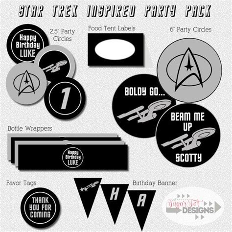 Star Trek Birthday Party Pack Star Trek Birthday Banner Cupcake