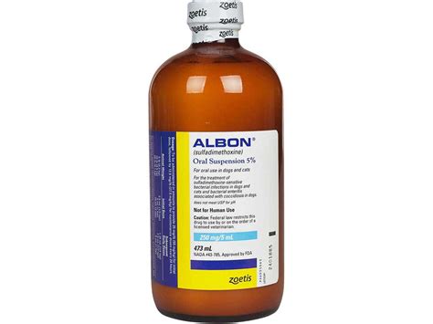 Treatment may be unnecessary in cats, because they usually spontaneously eliminate the infection. Albon Oral Suspension 5% for Dogs and Cats Zoetis Animal ...