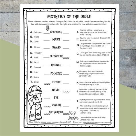 Subtraction is a key skill to learn for young students. Printable Mothers of the Bible Worksheet | Sunday school ...