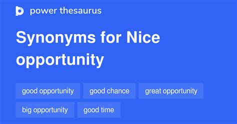 Nice Opportunity Synonyms 34 Words And Phrases For Nice Opportunity
