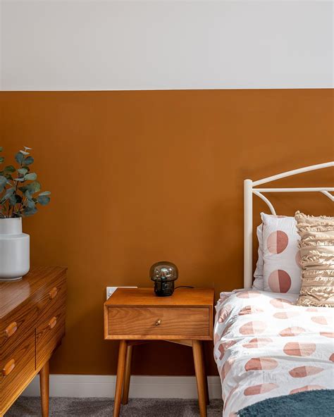 Orange Two Colour Combination For Bedroom Walls Interiors By Color
