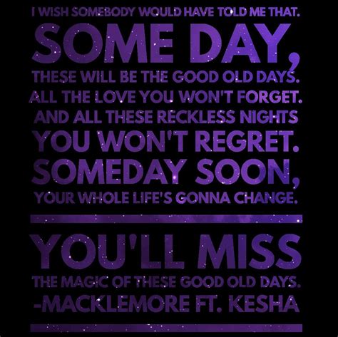 A Purple And Black Poster With The Words Youll Miss Some Day There