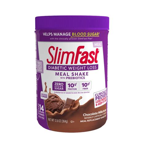 Slimfast Diabetic Meal Replacement Shake Mix Chocolate Milkshake 128