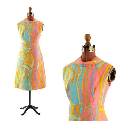 vintage 1960 s saks fifth avenue mod psychedelic rainbow etsy saks fifth avenue dresses