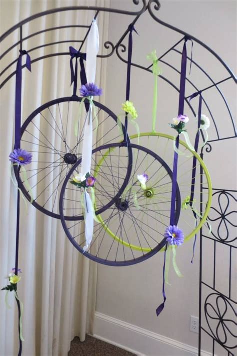 Bicycle Themed Wedding Created A Bicycle Mobile Used As The Backdrop