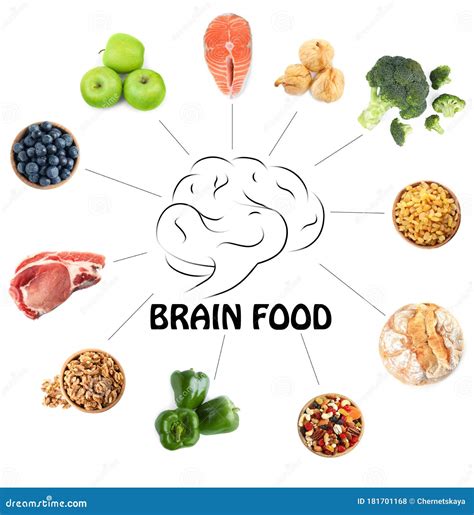 Set With Different Brain Food On Background Stock Photo Image Of