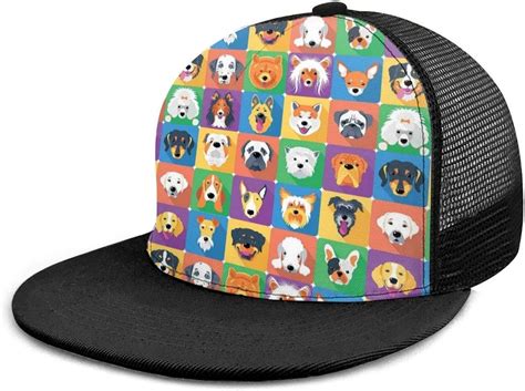 Baseball Cap Dog Breeds Cute Dogs Head Patterns 3d Adjustable Snapback