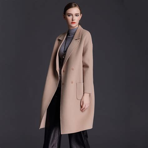 2016 New 2016 Women Long Coat Double 90wool Blend Cashmere Overcoat