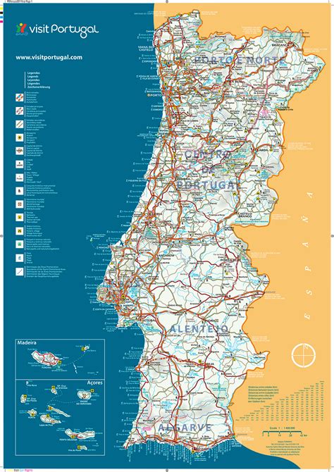Mapa De Portugal Detalhado Learnbraz