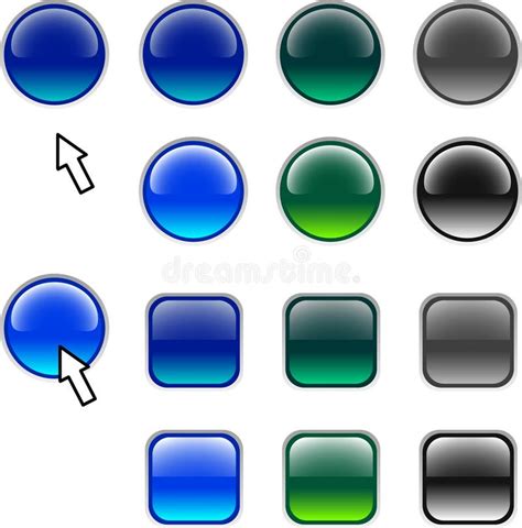 Blue Web Buttons Long Stock Vector Illustration Of Click 9724706