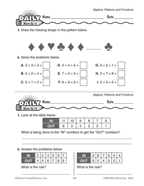 Free Printable Daily Math Warm Ups Printable Templates