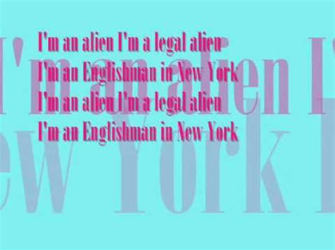 I wrote englishman in new york for a friend of mine who moved from london to new york in his early seventies to a small rented apartment in the bowery at a time in his life when most people have settled down forever. Englishman in New York, Sting - LYRICS - YouTube