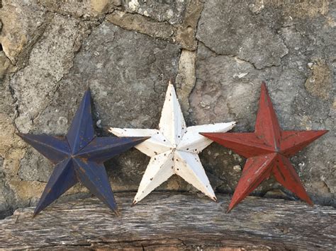 Patriotic Stars Red White And Blue Metal Stars Built From