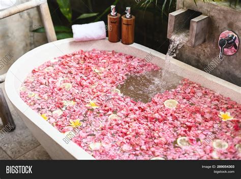 Bath Tub Flower Petals Image And Photo Free Trial Bigstock