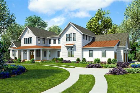 Sprawling Modern Farmhouse Plan With First Floor Master