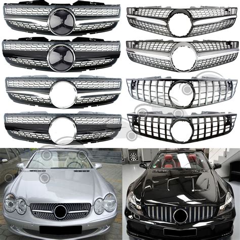 Front Racing Facelift Grilles Upper Grille For Mercedes Benz Sl Class