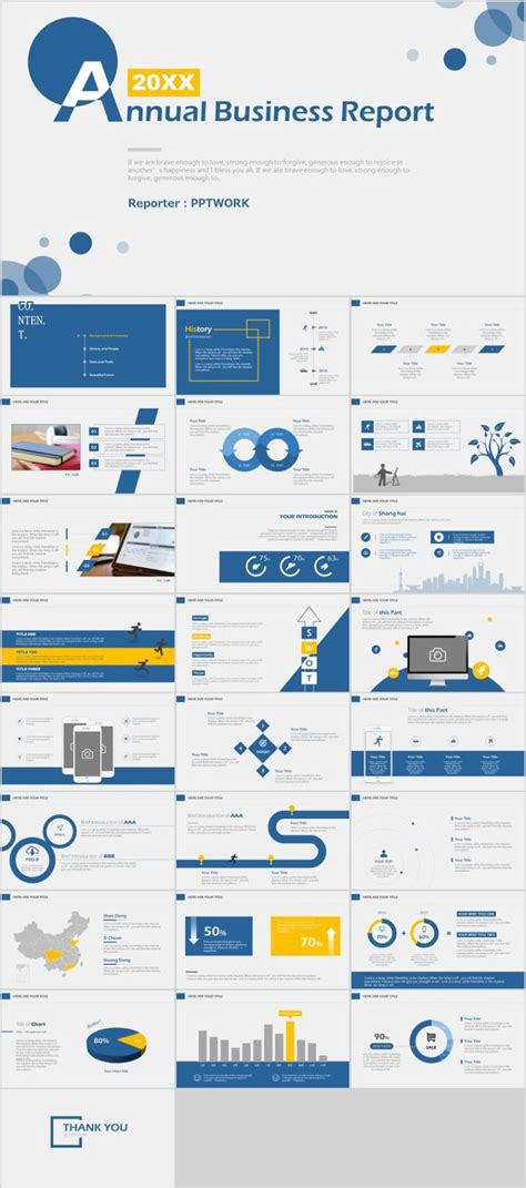 Business Infographic Annual Business Report Powerpoint Template