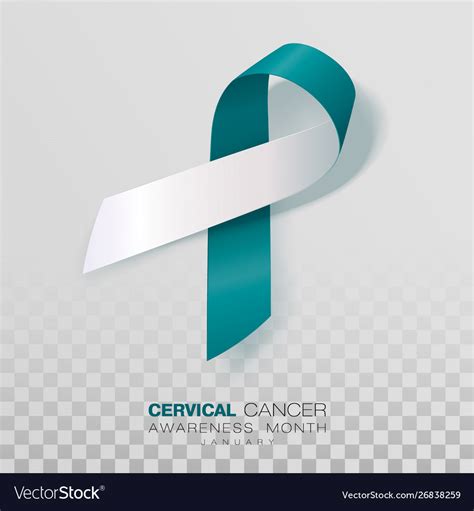 Cervical Cancer Awareness Month Teal And White Vector Image