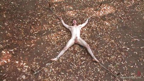 Dirk Wakefield In Gay Slave Is Tied To A Tree And Wanked Hot