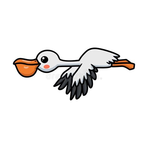 Cute Pelican Bird Cartoon Flying Stock Vector Illustration Of Goose