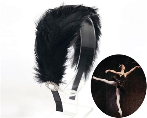 Black Swan Feathers Headpiecerhinestone Ballet Headpieceswan Etsy