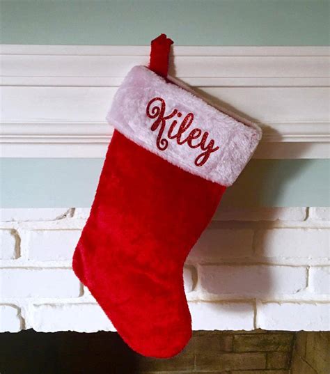 Red And White Stockings With Personalized Glitter Names — Homebnc