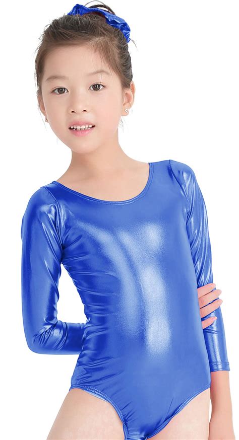 Buy Speerise Kids Girls Long Sleeve Shiny Metallic Spandex Gymnastics