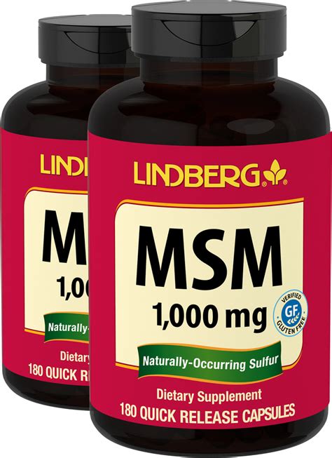 Msm 1000 Mg 180 Capsules Pipingrock Health Products