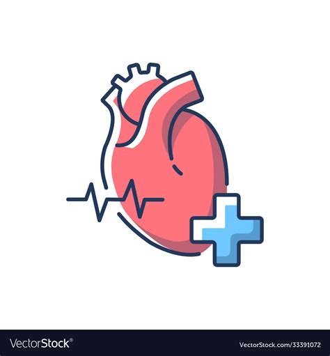 Cardiology Department Rgb Color Icon Royalty Free Vector