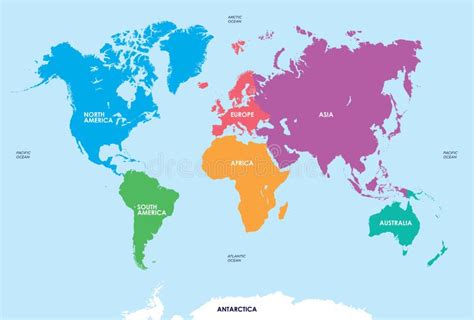 Continentes Del Mundo Mapa Ilustración Del Vector Ilustración De