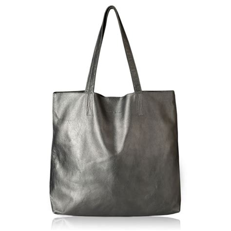 Metallic Leather Handbag Oliver Bonas Leather Handbags Metallic