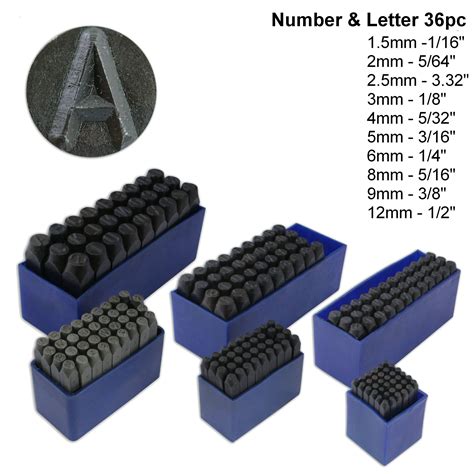 36pc Number And Letter Punch Set Alpha Numeric Carbon Steel Etsy