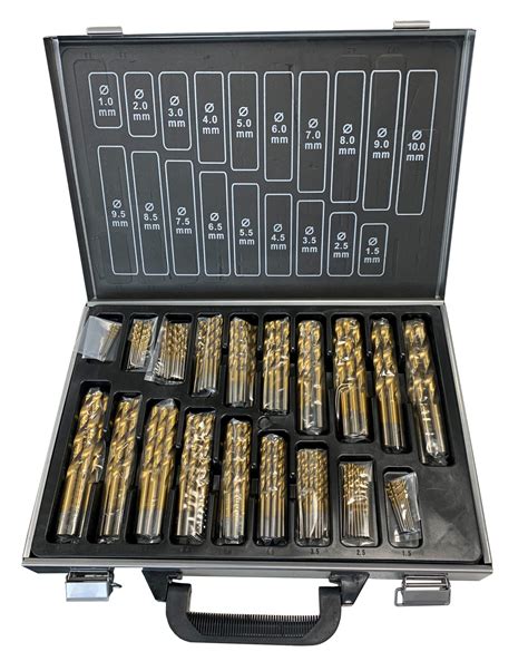 170pc Hss Titanium Coated Drill Bit Set 48740 1mm To 10mm 19 Different Sizes And Storage