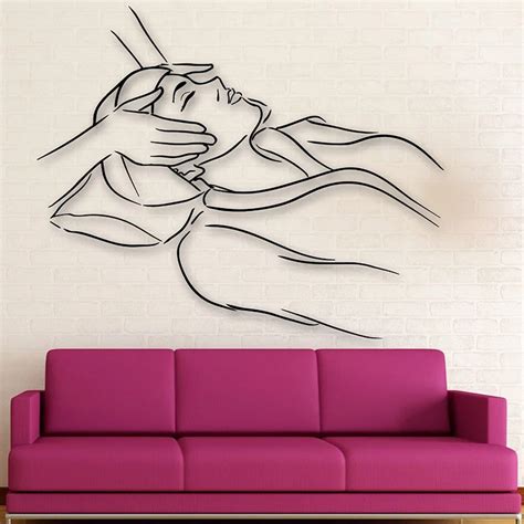 Hot Sexy Girl Head Wall Decals Massage Spa Salon Relax Wall Sticker For