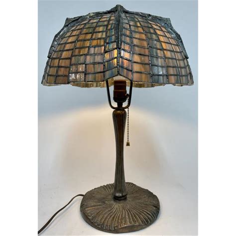 sold price vintage tiffany style leaded stained glass lamp invalid date edt