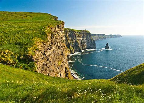 Cliffs Of Moher Green Fields Irish Landscape Photographic Print At