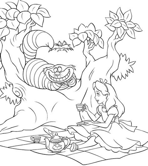 Printable Alice In Wonderland Coloring Pages And Also With The Constantly