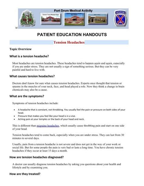 Patient Education Handouts