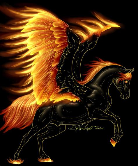 Pegasus Of Flame Mystical Animals Mythical Creatures Art Mythological