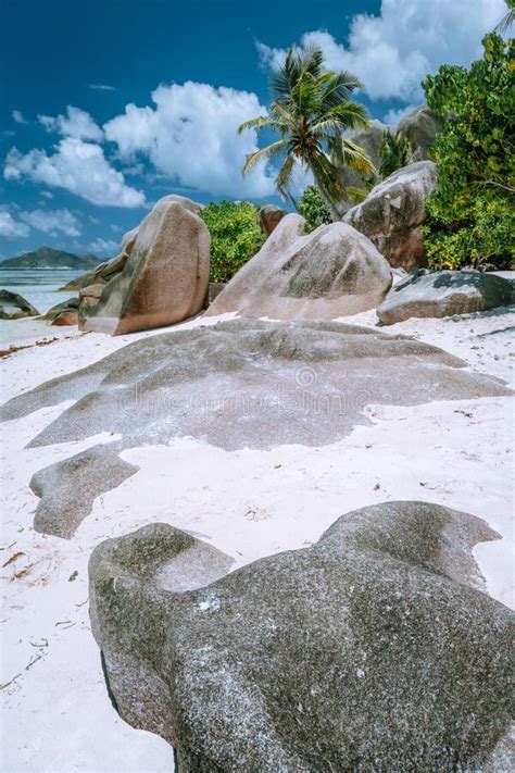 Tropical Beach With Granite Boulders At Seychelles Travel Exotic