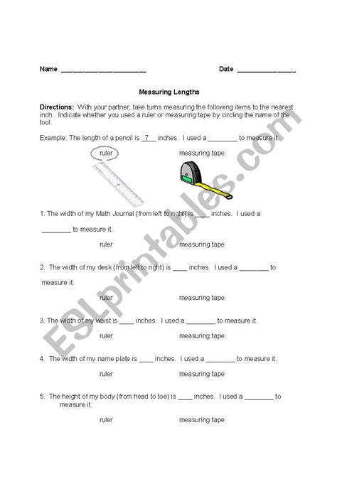 Check spelling or type a new query. English worksheets: Tape Measures and Rulers