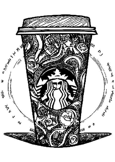 Starbucks Koffie Kleurplaat Creative Fabrica