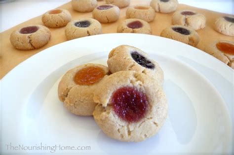 This definitely right up my alley. Thumbprint Cookies(GF): Special Holiday Guest Post! - The Nourishing Home