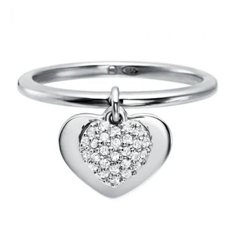 Kors Love Sterling Silver Pav Heart Drop Ring Jewellery From Market