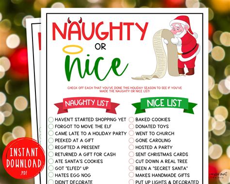 Holiday Office Party Naughty Or Nice Game Fun Xmas Games Christmas