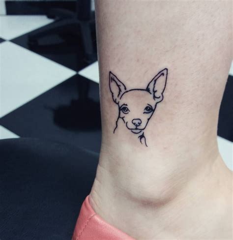 Chihuahua Outline Tattoo Pets Lovers