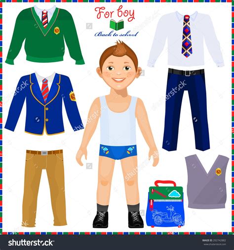 Cut Out Boy Paper Doll Clothes Set Free Printable Papercraft Templates