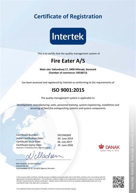 Intertek Certifikat Iso 90012015 By Fire Eater Issuu